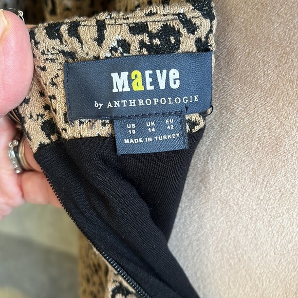 NWoT Maeve / Anthropologie Leopard print dress, size 10 - Picture 7 of 11